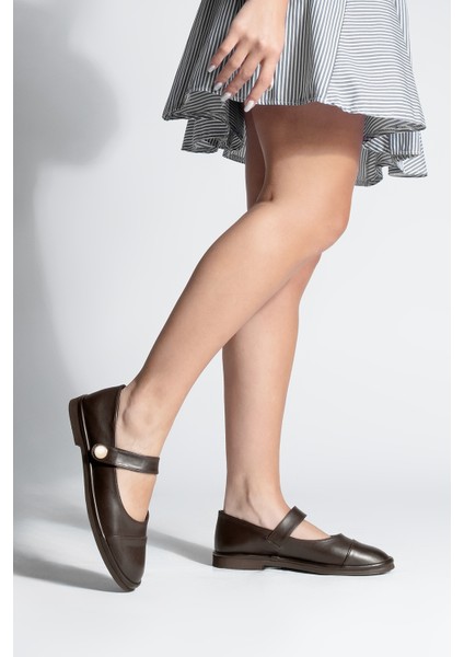 Kadın Loafer Bantlı Cırt Cırtlı Günlük Ayakkabı Vorpe Kahve