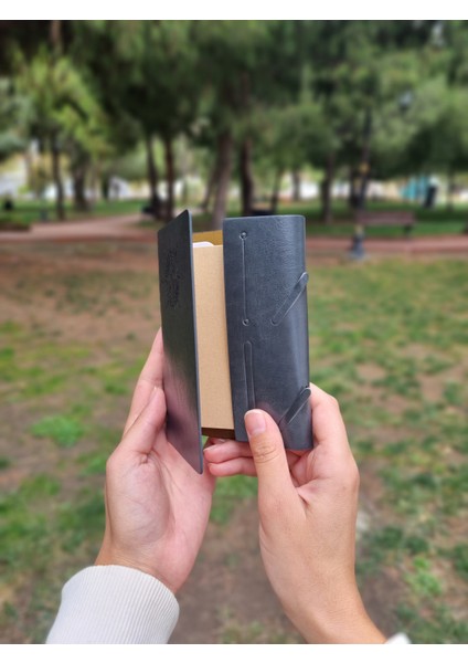 Pusula Desenli Deri Defter modelleri