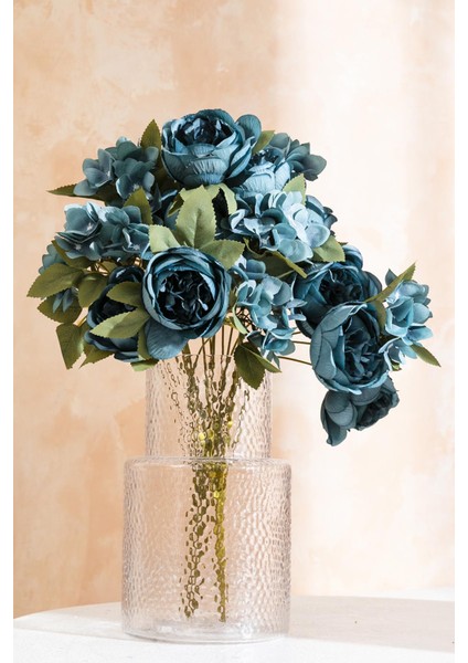 Yapay Ortancalı Şakayık Demeti Mavi 45 cm 11 Dal fiyatları