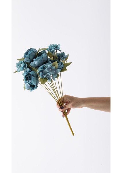 Yapay Ortancalı Şakayık Demeti Mavi 45 cm 11 Dal modelleri