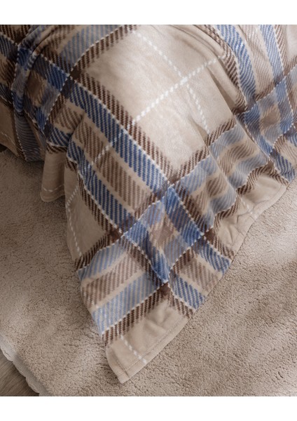 Antonin Çift Kişilik Welsoft Polar Baskılı Battaniye - Mavi/bej fırsatları