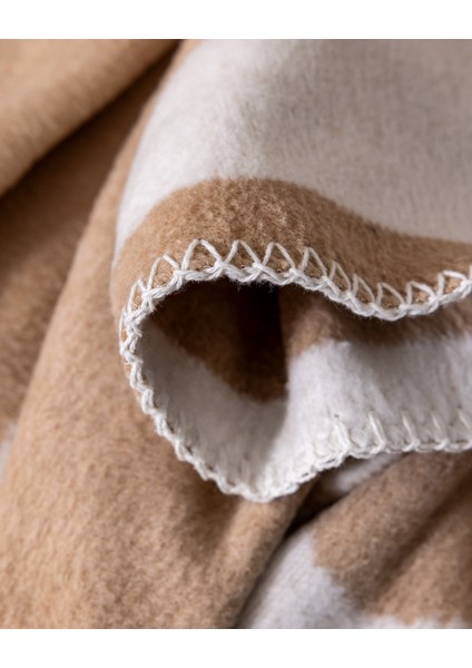 Mozal Jakarlı Pamuklu Tv Battaniye - Bej/ekru indirimleri