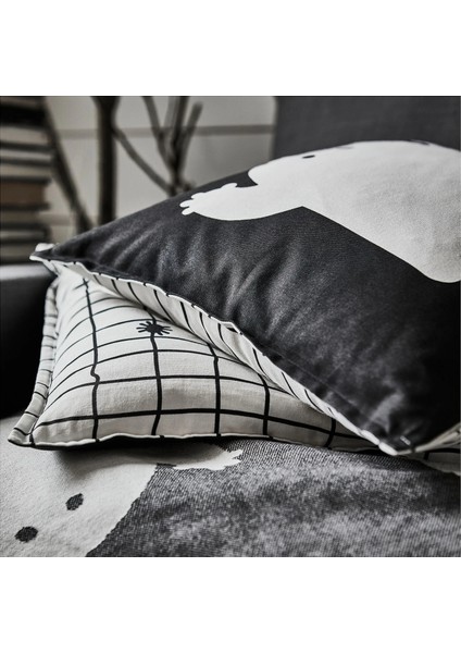 Kustfyr Kırlent Kılıfı Beyaz Siyah 50 x 50 cm indirimleri