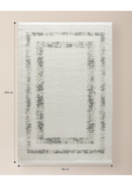 Vence Halı - Beyaz/gri - 80X300 cm fırsatları
