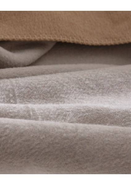 Caureo Çift Kişilik Jakarlı Pamuklu Battaniye - Gri/bej