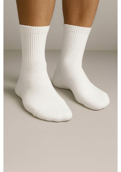 Erkek Beyaz Pamuklu Soket Çorap 5’li Paket modelleri