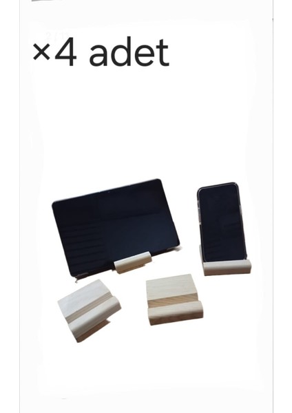 Ahşap Telefon Standı 4 Adet Tüm Modellerle Uyumlu (Kılıf Ile Kullanıma Uygundur) modelleri