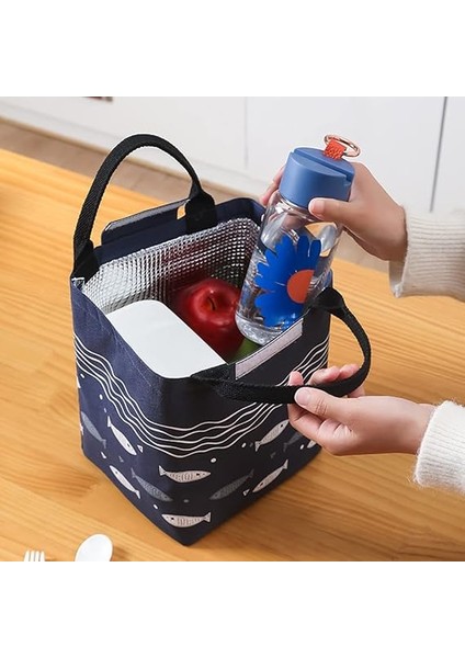 2'li Paket Yalıtımlı Öğle Yemeği Çantası Yemek Kutuları Için Havalı Çanta Su Geçirmez Kumaş Katlanabilir Piknik El Çantası Yalıtımlı Soğutucu Çanta, Kadınlar, Yetişkinler, Öğrenciler ve Çocuklar Için Büyük Kapasiteli indirimleri
