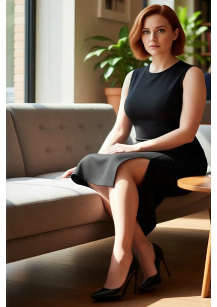 Kadın Kolsuz Bodycon Siyah Midi Elbise Örme Kumaş Yırtmaç Detaylı Bisiklet Yaka Büyük Beden