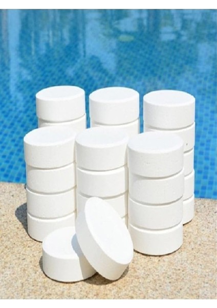 Tablet Klor 200 gr 1 Adet Yosun Önleyici Su Deposu Temizleyici Tablet Kloru Havuz Temizleyici Su