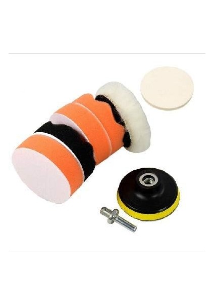 Oto Kaporta Boya Polisaj Seti Saf Yün Bone ve Keçe Cırt Taban Sünger Matkap Aparatı Takımı 80MM