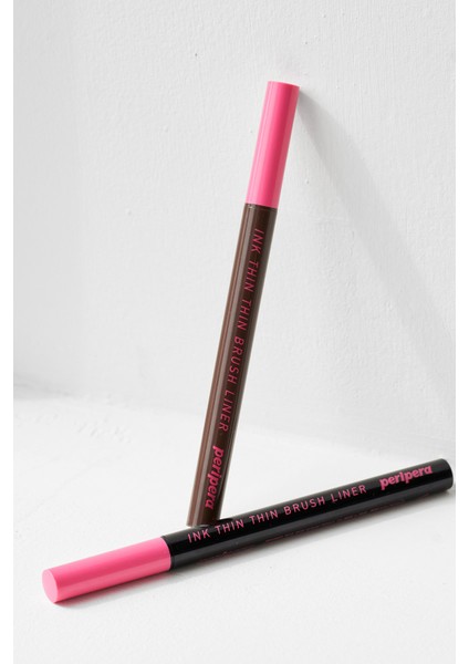 Ultra İnce, Kolay Uygulanabilen Kalem Eyeliner PERIPERA Ink Thin Thin Brush Liner (02 Brown Film)