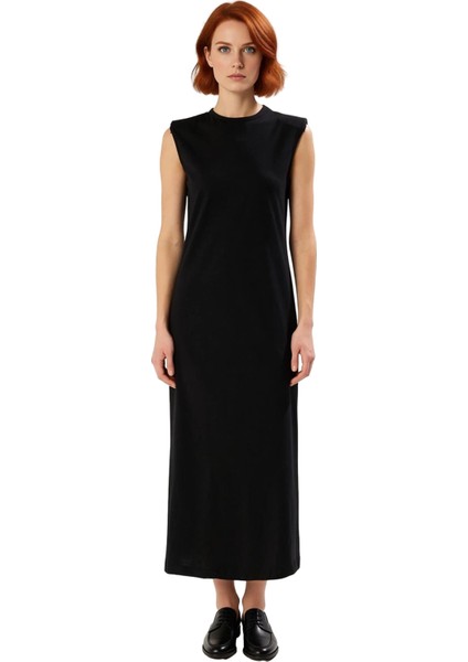 Kadın A Kesim Kolsuz Maxi Elbise Vatkalı Omuz Detaylı %100 Pamuk Örme Günlük Şıklık Sunar Kaliteli fiyatları