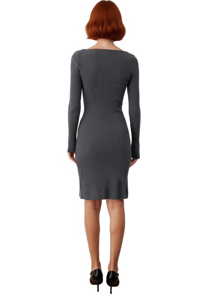 Kadın Uzun Kollu V Yaka Triko Bodycon Mini Elbise Şık Akrilik Kışlık Günlük Kombin Için Harika Seçim fiyatları