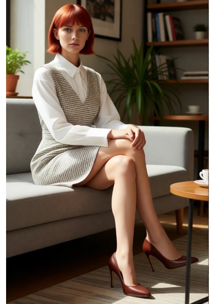 Kadın Jile Elbise Bej Ekose Kareli %100 Pamuk V Yaka Mini Boy Dokuma Günlük Kombinler Için Ideal fırsatları