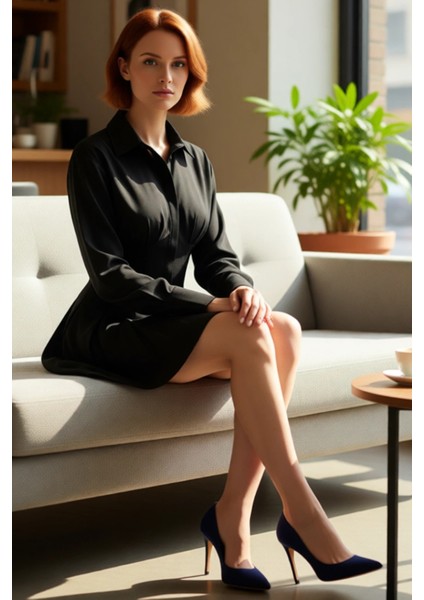 Kadın Poplin Gömlek Elbise Kahverengi Korse Detaylı Şık Mini Boy Uzun Kollu Tasarım Kaliteli fırsatları