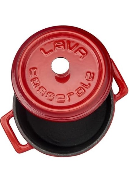 Metal Döküm Mini Tencere, 10 Cm, 0.35 L Hacim, Kırmızı modelleri