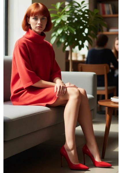 Kadın Casual Örme Selanik Mini Elbise Balıkçı Yaka Düşük Truvakar Kol Kış Şıklığı Için Rahat ve