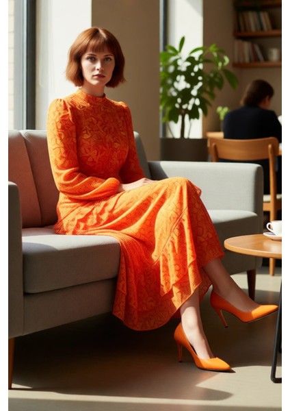 Kadın Zarif Ramadan Koleksiyonu Balon Kol Maxi Boy Çiçekli Astarlı Dokuma Şifon Elbise Kaliteli