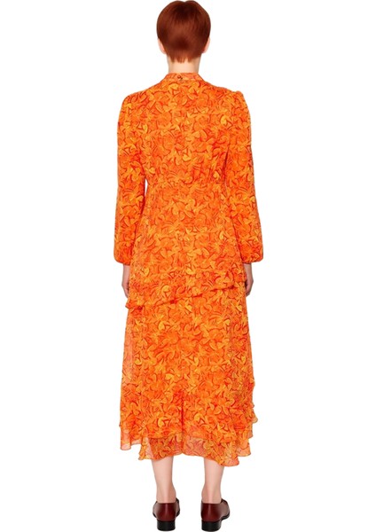 Kadın Zarif Ramadan Koleksiyonu Balon Kol Maxi Boy Çiçekli Astarlı Dokuma Şifon Elbise Kaliteli modelleri