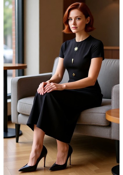 Kadın Kısa Kollu Düz Desen Bodycon Elbise Bisiklet Yaka Ottoman Örme Midi Boy Günlük Stile Uygun fırsatları