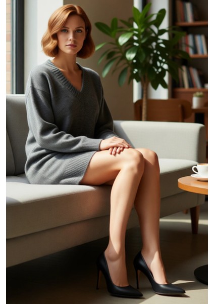 Kadın Düz Desen Mini Boy Triko Kazak Elbise Rahat Kesim V Yaka Kış Sezonu Için Mükemmel Kaliteli fırsatları