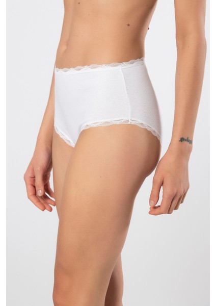 Türen Kadın Likralı Ribana Dantelli Yüksel Bel Külot 2'li Paket 929/BEYAZ modelleri