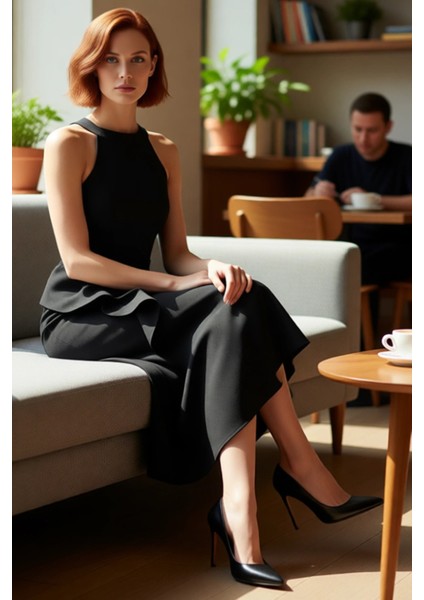 Kadın Polyester Karışımlı Siyah Astarlı Vücudu Saran Balık Siluet Abiye Elbise Her Mevsim Kaliteli