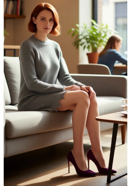 Kadın Konforlu Selanik Örgü Mini Triko Elbise Shift Kalıp Akıtma Detaylı Reglan Kol Bisiklet Yaka