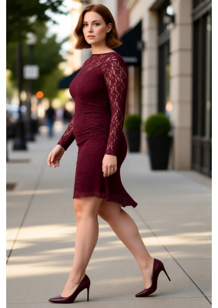 Modern Kadın A Kesim Düz Desen Dantel Örme Mini Elbise Uzun Kollu Kayık Yaka ile Şık Görünüm fırsatları