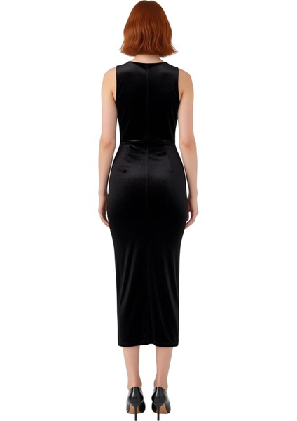 Kadınlar Için Tek Omuz Siyah Kadife Bodycon Abiye Maxi Elbise Gece Davetleri Stili Kaliteli fiyatları