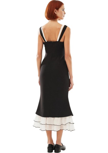 Kadın Zarif Balık Siluet Ince Askılı Fiyonklu Kalp Yaka Maxi Abiye Elbise Özel Davetler ve Partiler fiyatları