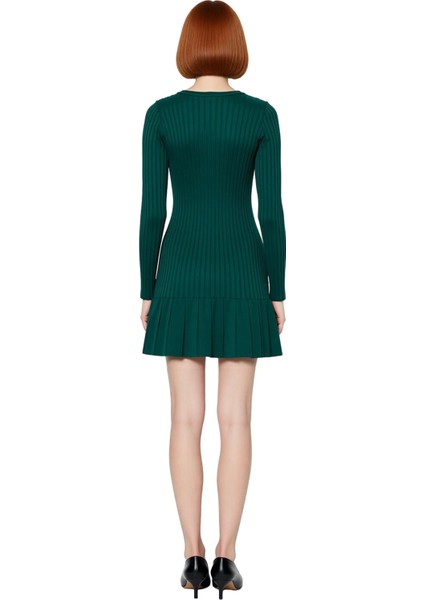 Kadınlar Için Bordo A Kesim Triko Elbise Mini Boy Uzun Standart Kol Kışlık Gündüz Gece Kombin fiyatları