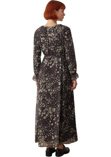 Kadınlar Için Feminen Şifon Astarlı Dokuma Çiçekli Maxi Elbise Balon Kollarıyla Her Mevsime modelleri