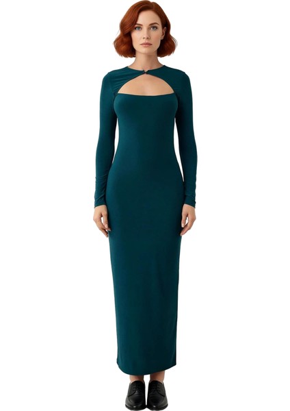 Kış Sezonu Kadın Bodycon Maxi Elbise Uzun Kollu Cut Out Detaylı Şık Gece Davetleri Için Kaliteli fiyatları