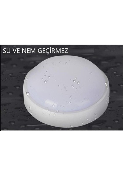 Geldi Balkon Lambası Teras Lambası Artos 15W Yuvarlak Banyo Lambası 6400K Beyaz Işık Tavan Lambası (Beyaz)