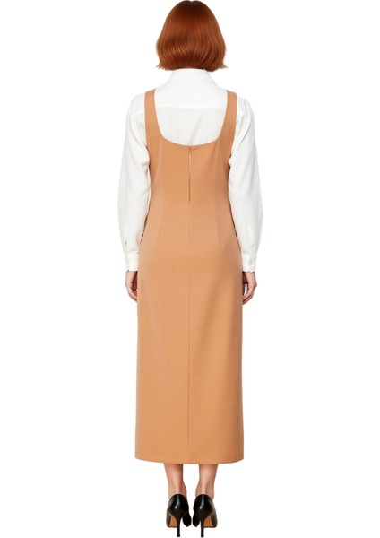 Kadın Maksi Boy Kare Yaka Dokuma Jile Elbise Şık Taş Işlemeleriyle Günlük Tarzınıza Elegans modelleri