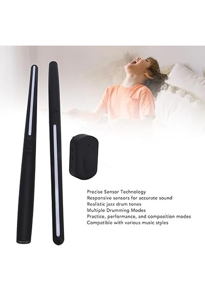 Elektronik Hava Seti, Hassas Sensörlere Sahip Taşınabilir Elektrikli Davullar, Hava Çubukları, Yeni Başlayanlar Için Çoklu Modlar Hafif ve Şık Tasarım fırsatları