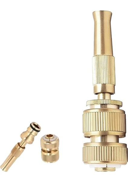 Ayarlanabilir Sulama Başlığı Sarı Renk Hortum Bağlantı Aparatlı Sök Tak Bahçe Araba Yıkama