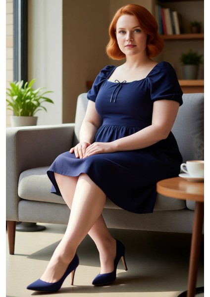 Kadın %100 Pamuk Kare Yaka Balon Kol Skater Mini Elbise Günlük Şık ve Konforlu Kıyafet Kaliteli fırsatları