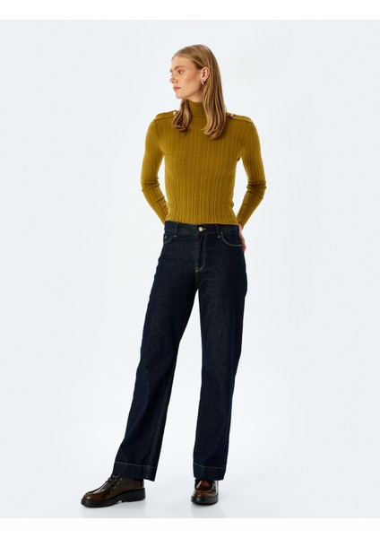 Apolet Detaylı Balıkçı Yaka Uzun Kollu Triko Kazak fiyatları