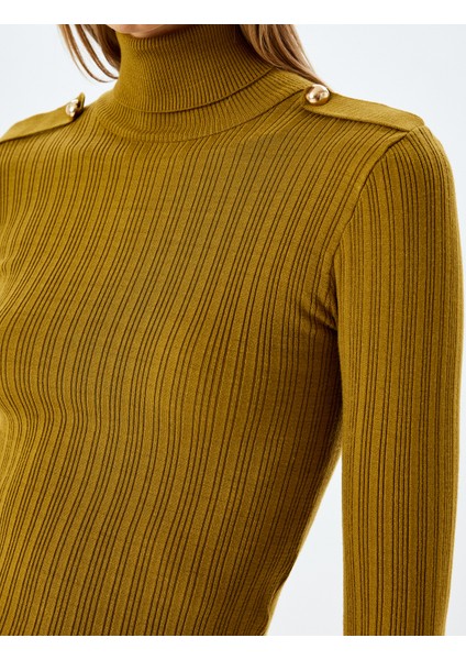 Apolet Detaylı Balıkçı Yaka Uzun Kollu Triko Kazak indirimleri