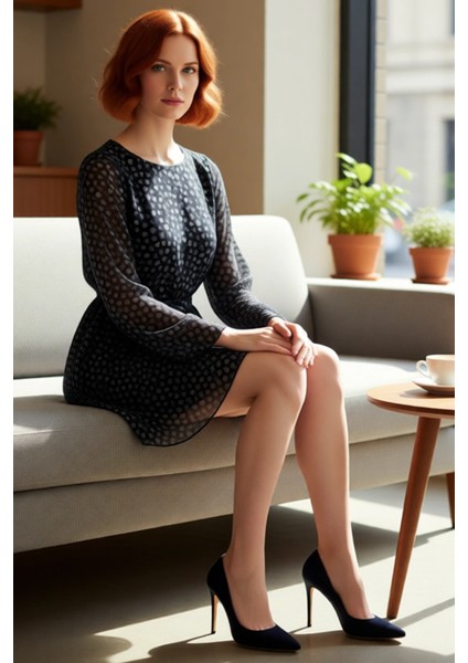 Kadın Şifon Patchwork Mini Elbise Ilkbahar Sonbahar Modası Bisiklet Yaka Skater Kalıp Uzun Kollu fırsatları