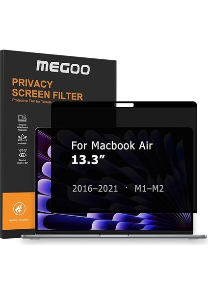Gizlilik Ekranı Macbook Pro 13 Inç (2016-2022, M1, M2) / Macbook Air 13 In (2018-2021, M1) Için, Mavi Işık Filtresi, Mat Bitiş, Anti-Parlama Göz Koruması – Premium Iş Koruması