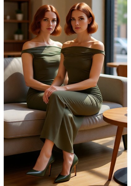 Kadın Şık Bodycon Maxi Elbise Carmen Yaka Detaylı Özel Kokteyl Davetleri Için Modern Tarz Kaliteli fırsatları