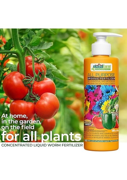 Sıvı Solucan Gübresi, Ev Bitkileri, Çiçekli Bitkiler, Meyve ve Sebzeler Için Üniversal Organik Sıvı Gübre Ceres Gmbh Tarafından Organik Sertifikalı, 500 ml indirimleri