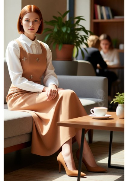 Kadın Jile Elbise Zamansız Zarafet Sunan Kare Yaka Taş Detaylı Astarsız Dokuma Tasarım Kaliteli fırsatları