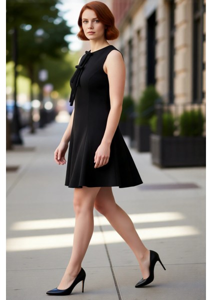 Mor Renk Kadın Büyük Beden Düz Desen Kolsuz Kısa A Line Dokuma Elbise Ofis ve Günlük Kombinler modelleri