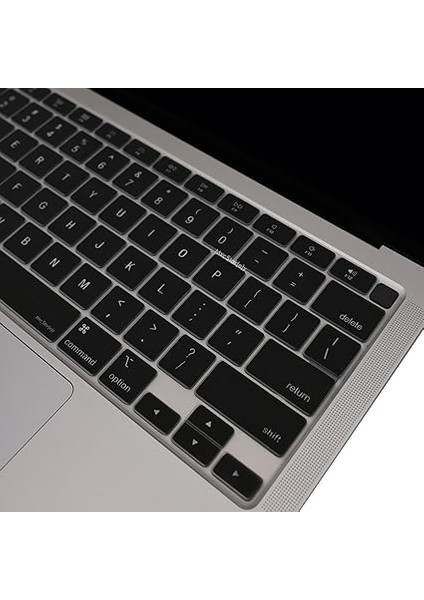 MacBook Air 13.3 Inç Klavye Koruyucu M1 A2337 A2179 ile Uyumlu – Ultra Ince Silikon Kılıf, Us Abd Ingilizce Q, Touch Id Siyah fırsatları
