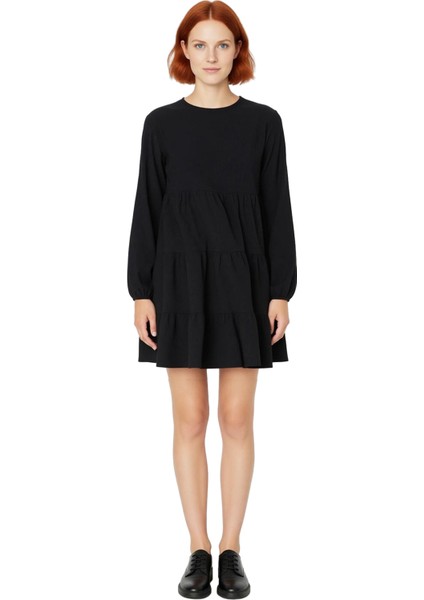 Kadın Modern Bürümcük Örme A Line Uzun Balon Kollu Bisiklet Yaka Mini Elbise Günlük Şıklık fiyatları